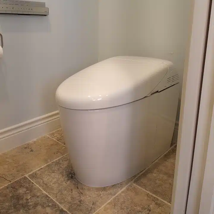 Smart toilet in residential home in Sugar Land, TX.