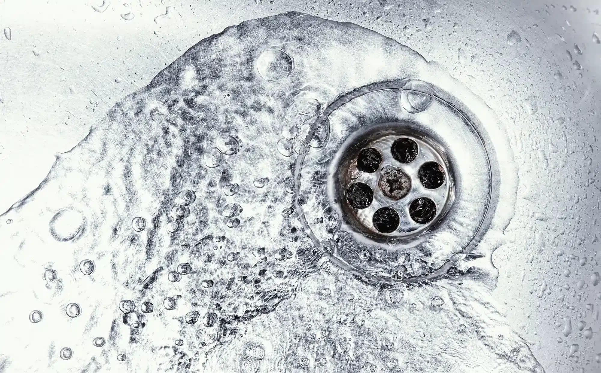 Water draining into sink in Sugarland, TX.