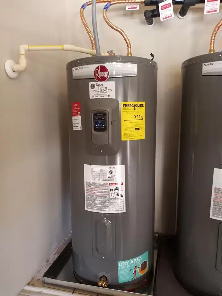 Water heater installation in Sugar Land, TX.